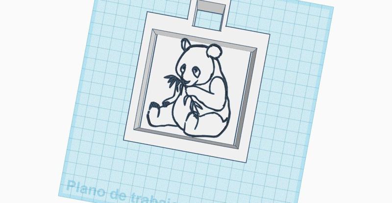 llavero/oso panda con bambu/ panda bear with bambu keychain