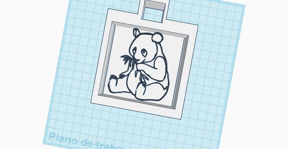 llavero/oso panda con bambu/ panda bear with bambu keychain
