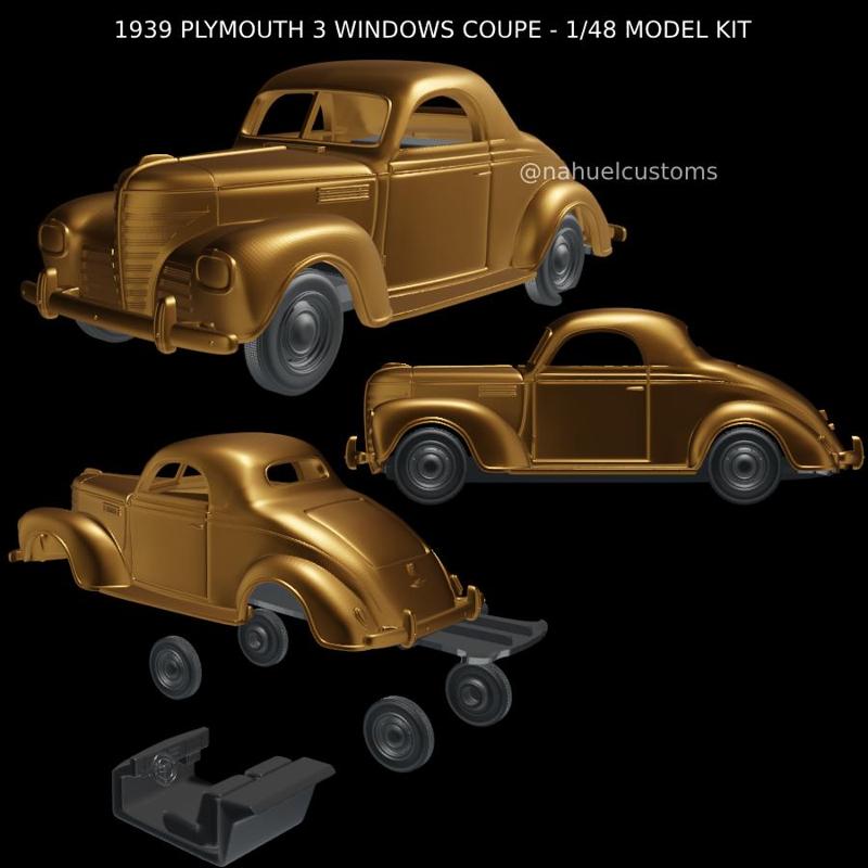 1939 PLYMOUTH 3 WINDOWS COUPE - 1/48 MODEL KIT