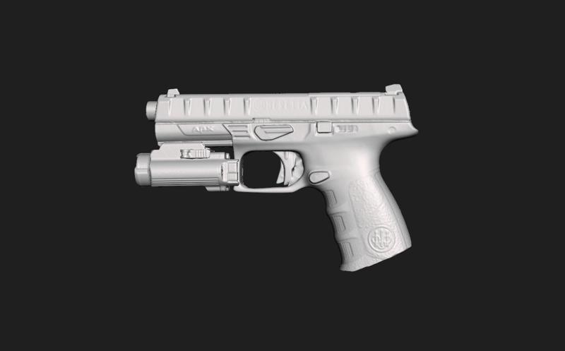 Beretta Apx Trustfire GM35 Real Size 3d Scan Gun Mold