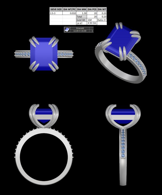 collor stone with diamond ring