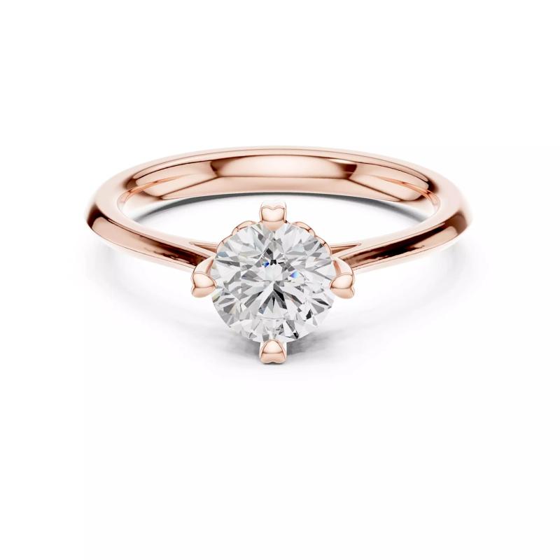 Solitaire 6mm Round Cut Compass Prong Engagement Ring File Video