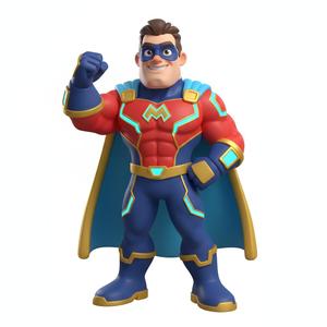 Dynamic Cartoon Hero Character - Stylized Animated Figure for 3D Printing | Action Pose Collectible STL Model
