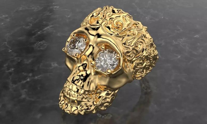 freestyle skull ring with gems