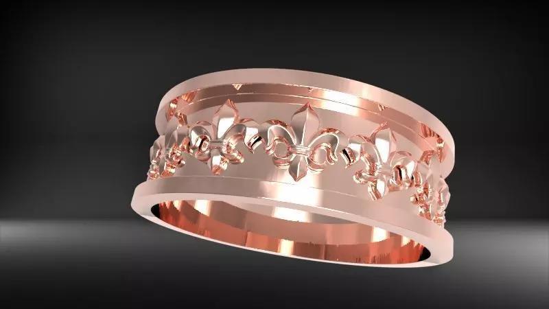 FLEUR DE LIS UNISEX RING WEDDING BAND JEWELRY