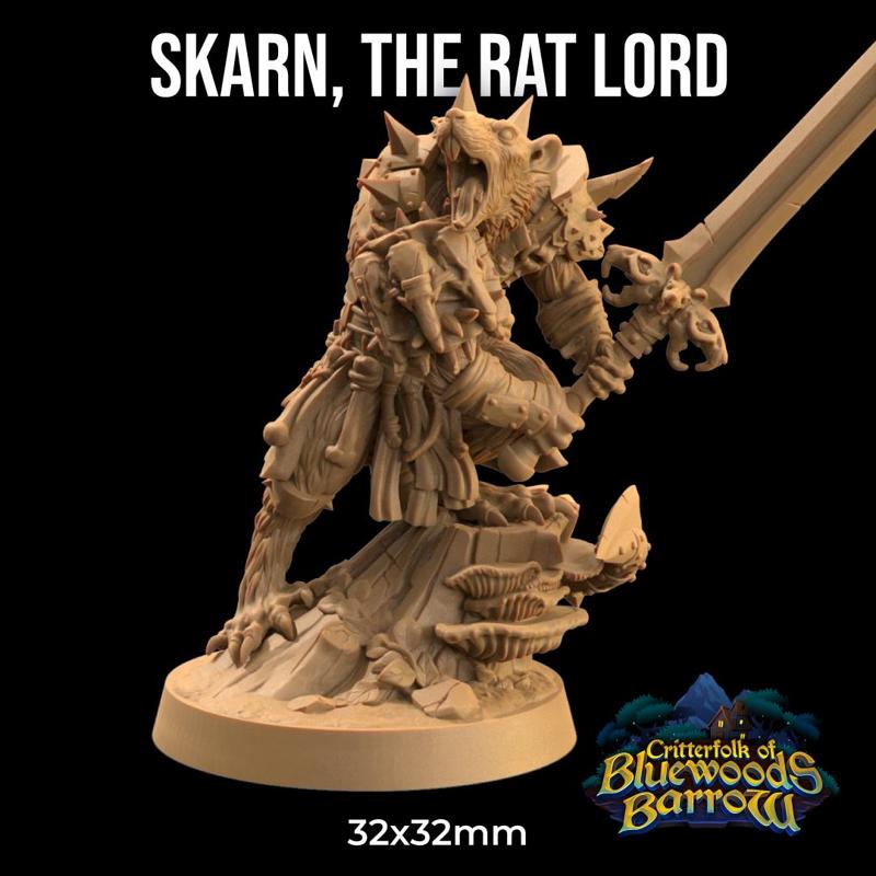 Skarn, The Rat Lord | PRESUPPORTED | The Critterfolk of Bluewoods Barrows
