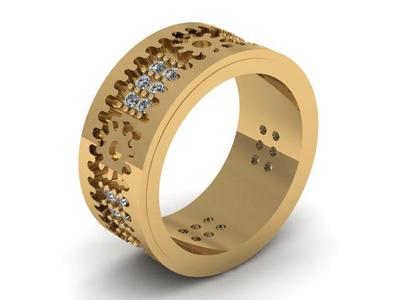 Men's Fashion Dimond Ring 3d Printable Model