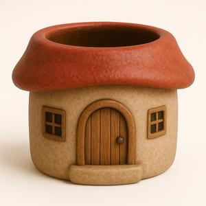 Mushroom Roof House Pot