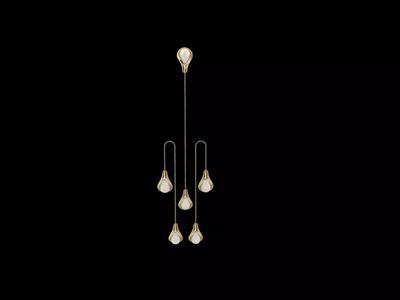 modern petal pearl thread and needle earrings