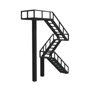 Diorama Stairs Platform 3 Level 1/64 1:64 Scale