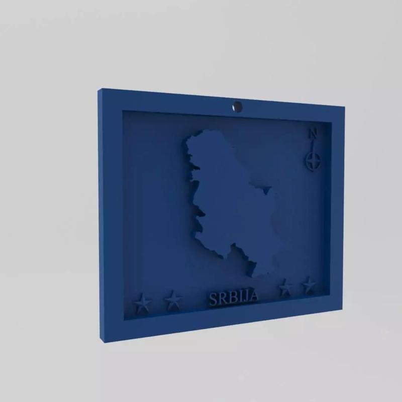 Serbia-Srbija Map 3d Print Model