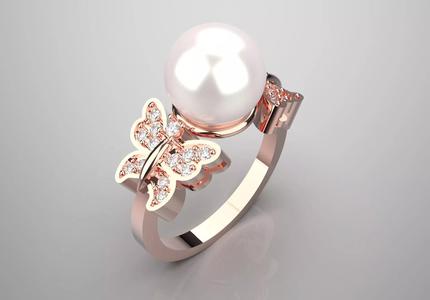 butterfly pearl ring pr0028