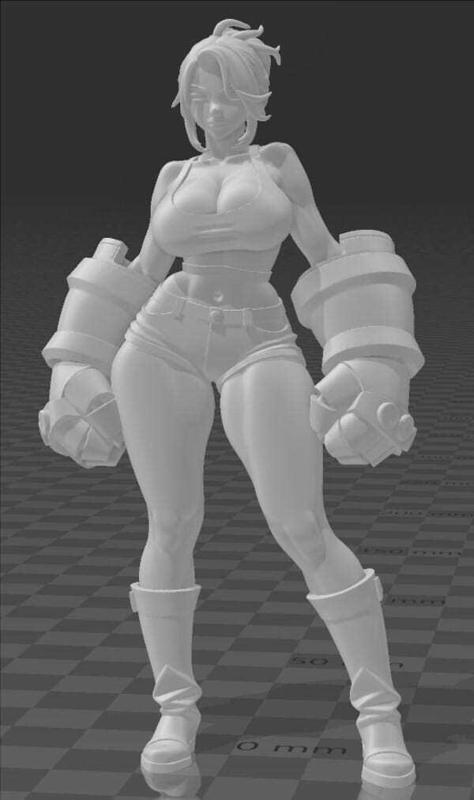 WOMAN WITH HERO METALLIC GAUNTLETS SCALE 1.18