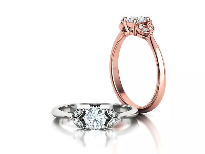 Bespoke Luna Engagement Ring v2 Half Carat Stone 3dprint model