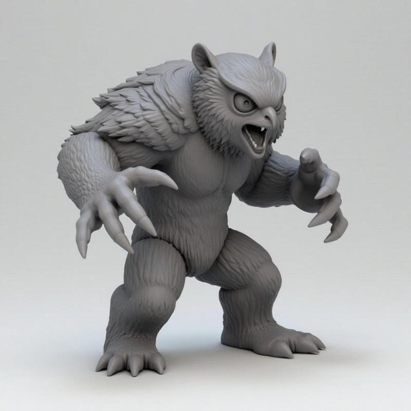 Ferocious Owlbear 28-32mm Miniature: STL
