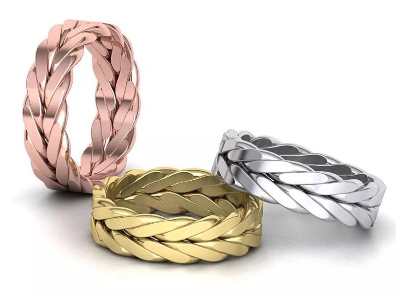 Braided Band ring Chain design 7mm wide