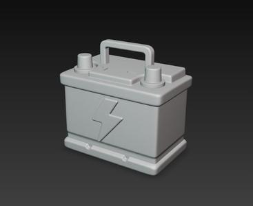 Car Battery 3D Model – Batería de Auto para Impresión 3D