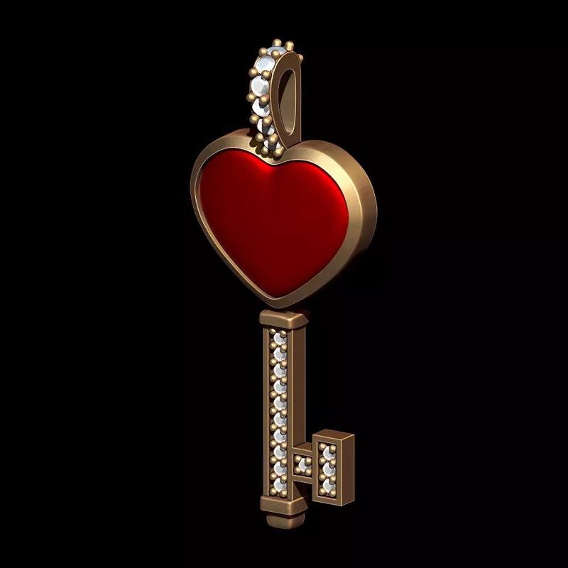 Heart Key Pendant