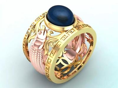 Arowana ring - Fish rings - Double Arowana ring