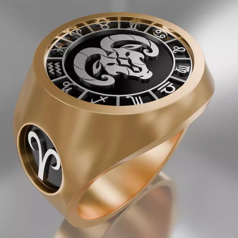 Aries zodiak symbol ring for jewelry 3D printing