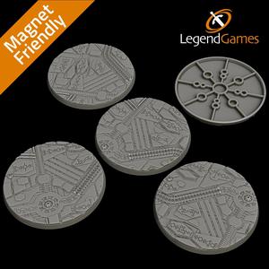 80mm Round Necro Tech Tomb Bases - Magnetized - LegendGames