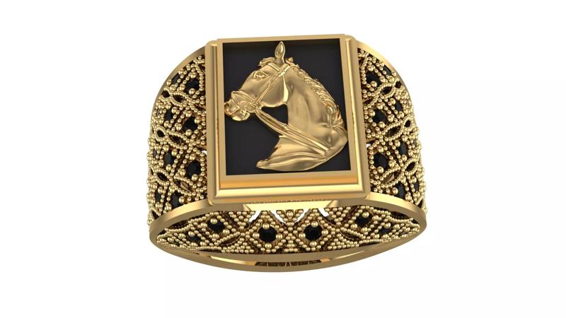 Horse Figured Unisex Ring