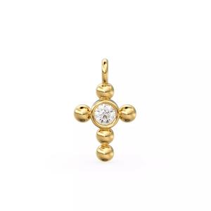 Cross Diamond Pendant Gold Zircon Layering Necklace 3D print