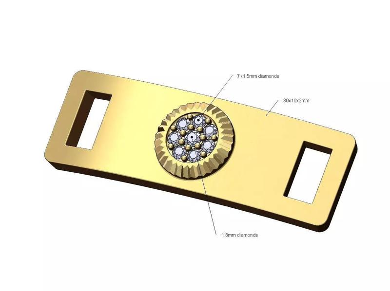 Diamond bezel cluster bracelet plate