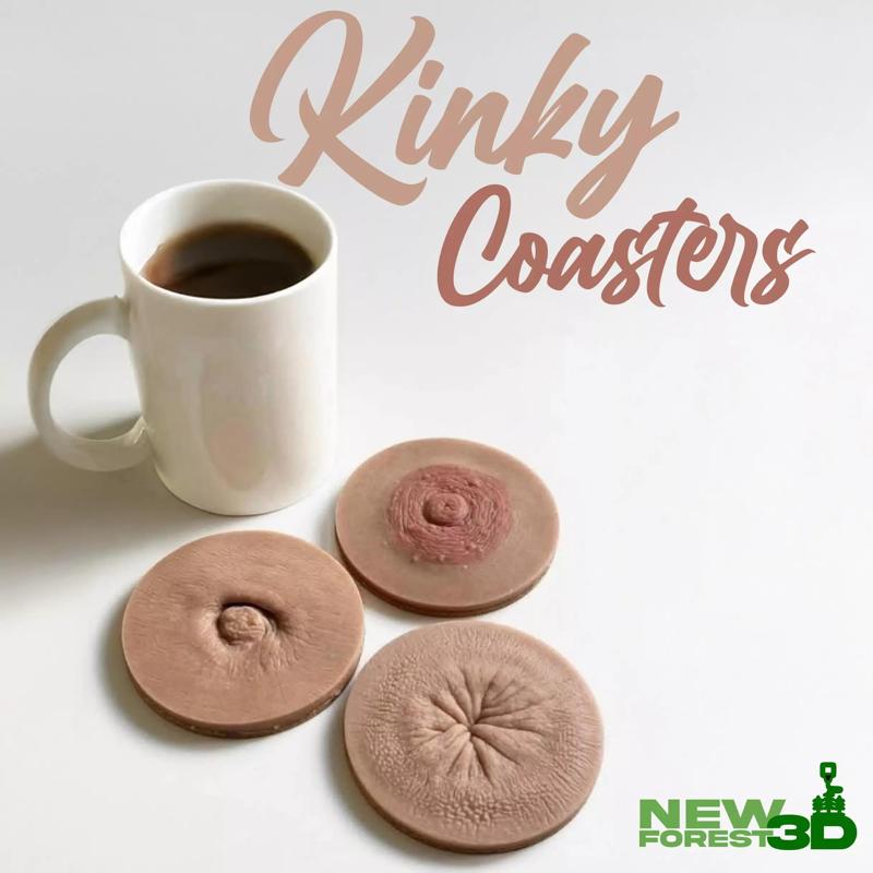 Kinky Coasters - Adult Cup Coasters - Ass - Nipple