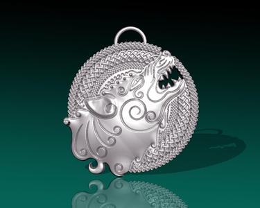 wolf-Celtic-style A pendant