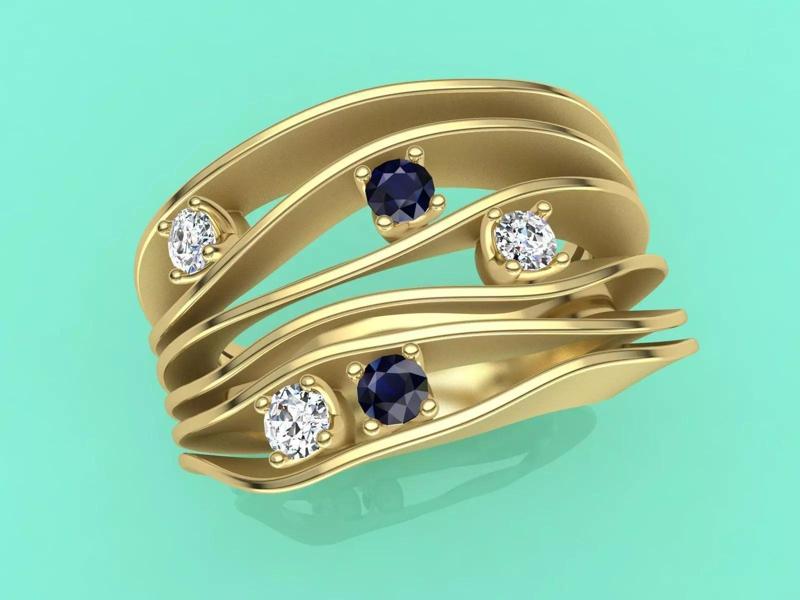 Jewelry 3D printabe model of ANNA MARIA CAMMILLI style ring