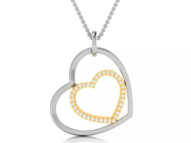Women Heart Pendant 3dm STL OBJ FBX Render Details