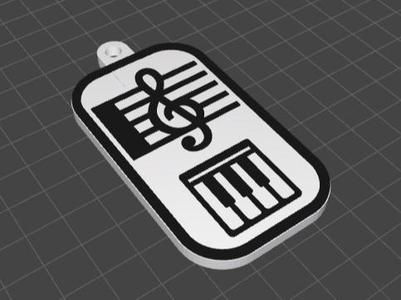 treble clef keychain