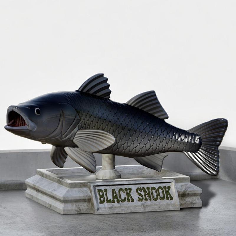 fish black snook / robalo / Centropomus nigrescens trophy statue detailed texture for 3d printing