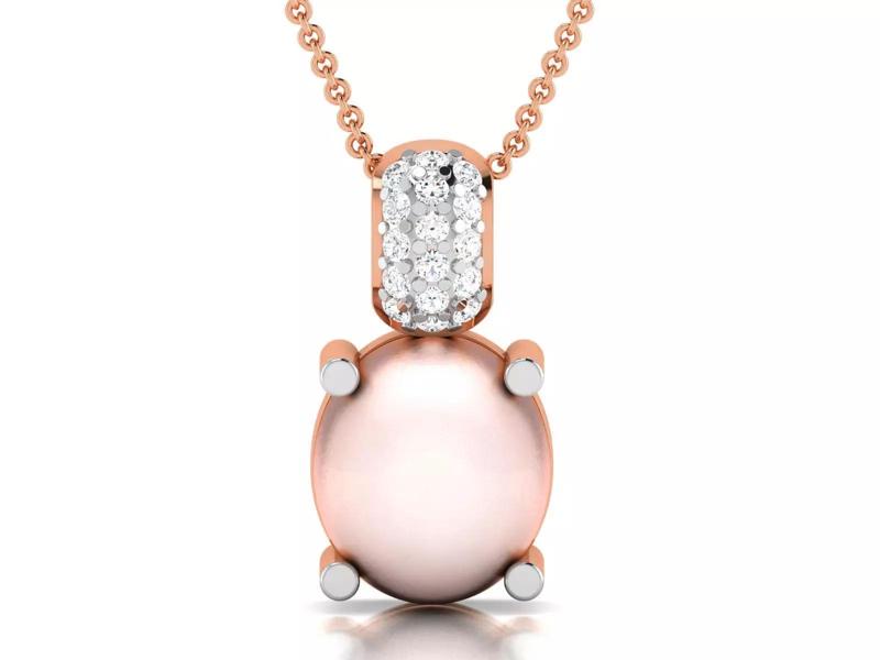 Women pearl pendant 3dm render detail
