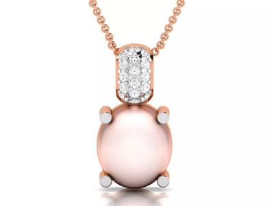 Women pearl pendant 3dm render detail