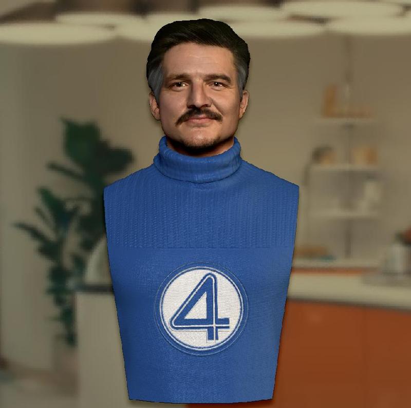 (1/6 1/12)Mister Fantastic Dr. Reed Richards Pedro Pascal The Fantastic Four: First Steps (2025) Bust headsculpt