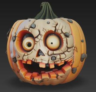 STL Zombie Pumpkin STL | Halloween Miniature #HALLOWEENSTL