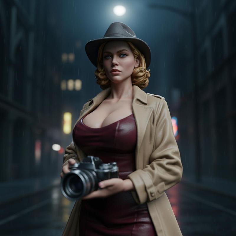 Detective girl 3D model for printing