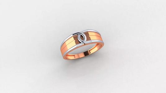 Lock Link Plain Gold Light weight minimalist Mens Band Ring