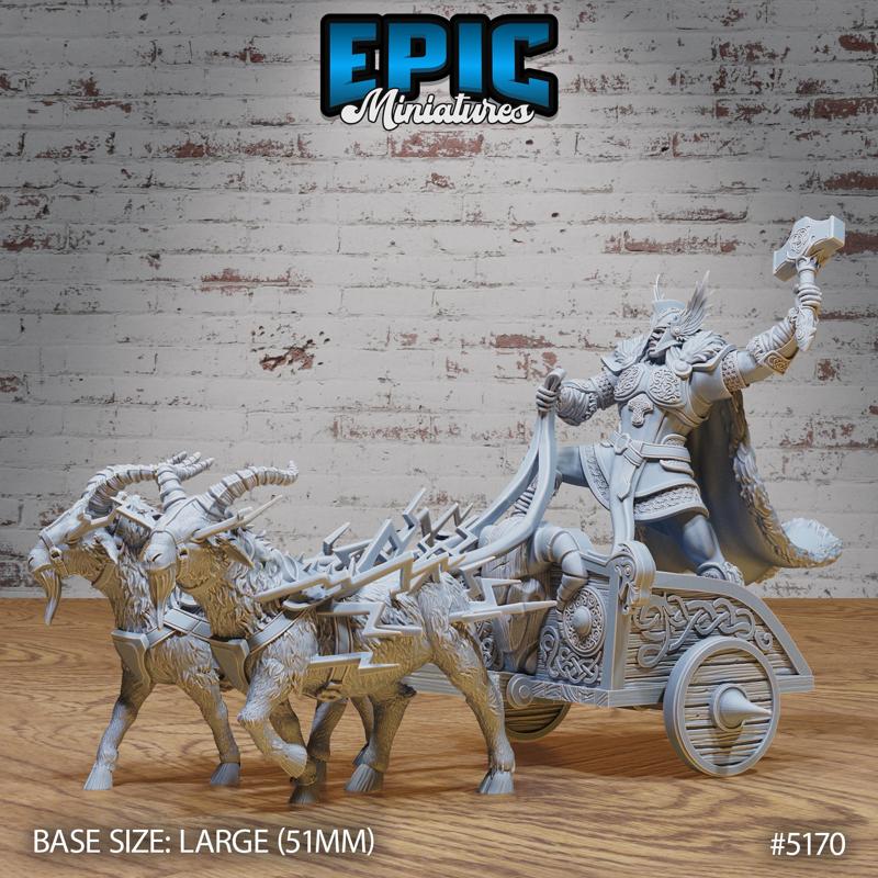 Thor Avatar Chariot ‧ DnD Miniature ‧ Tabletop Miniatures ‧ Gaming Monster ‧ 3D Model ‧ RPG ‧ DnDminis ‧ STL FILE