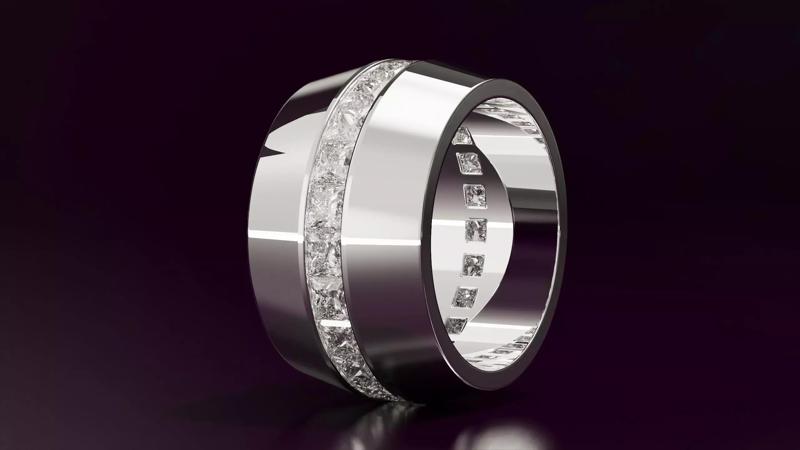 princess cut eternity ring N12 52EU size