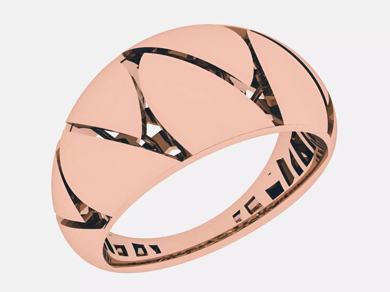 Closed Teeth Plain gold ring