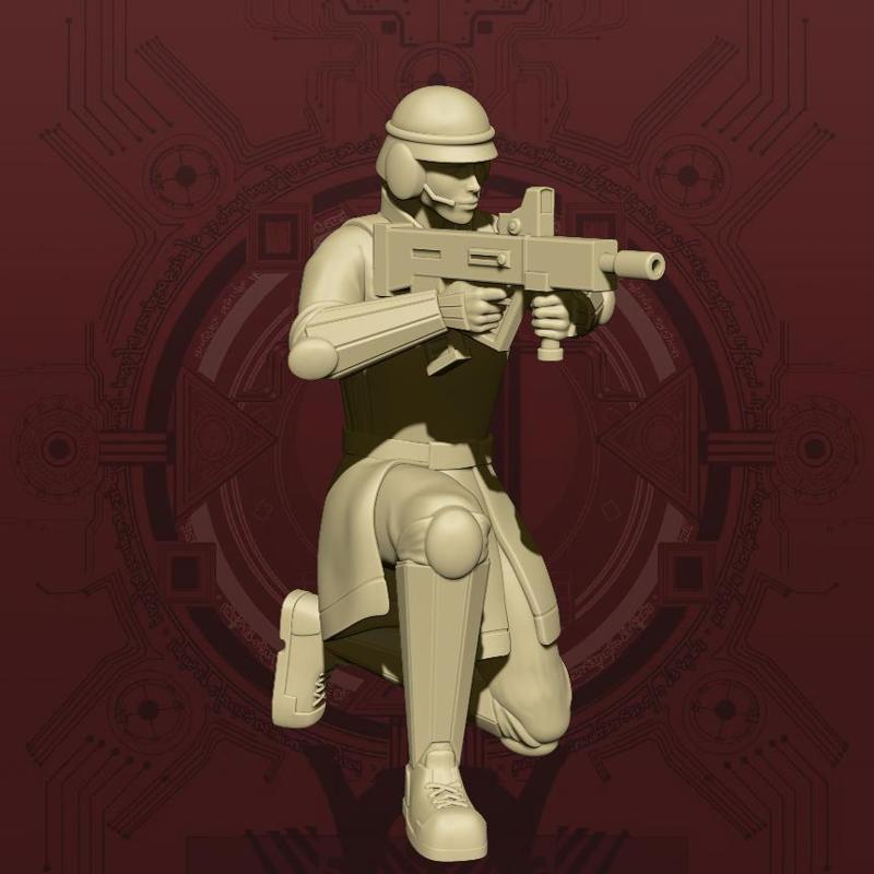 Corp Security Trooper - Kneeling Pose