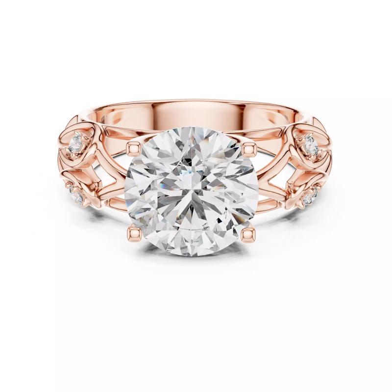 Designer Shank Round Cut Diamond Engagement Ring 3DM STL Video