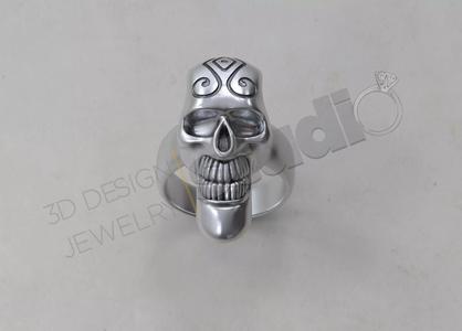 Detailed Skull head ring 3d model