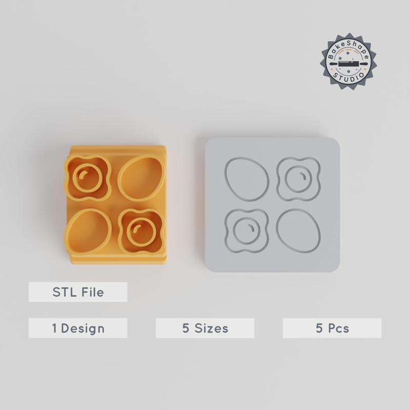 Egg Stamp Tile Set, 5 Sizes, Perfect for Clay, Cookies & Fondant, Decorative Holiday & Celebration Patterns