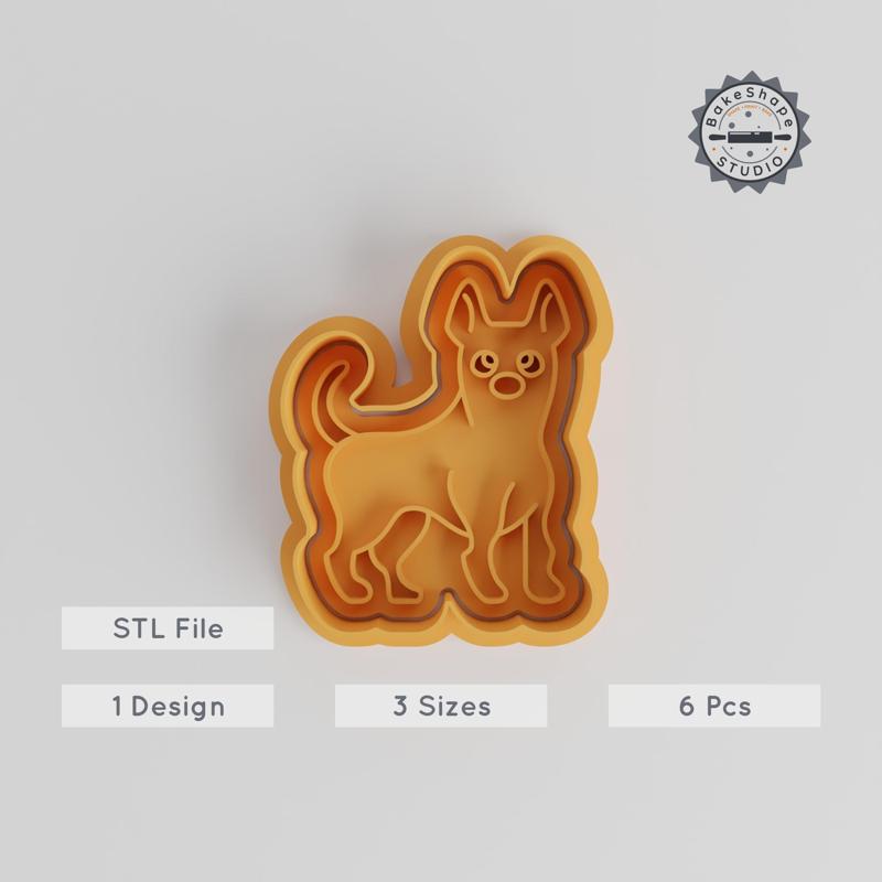 Thai Ridgeback Shape Cutter & Stamp, Cookie & Fondant Tool Set, Includes 3 Sizes, Dog-Themed Baking Accessories