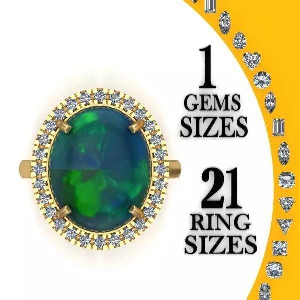 Ring with big cabashon