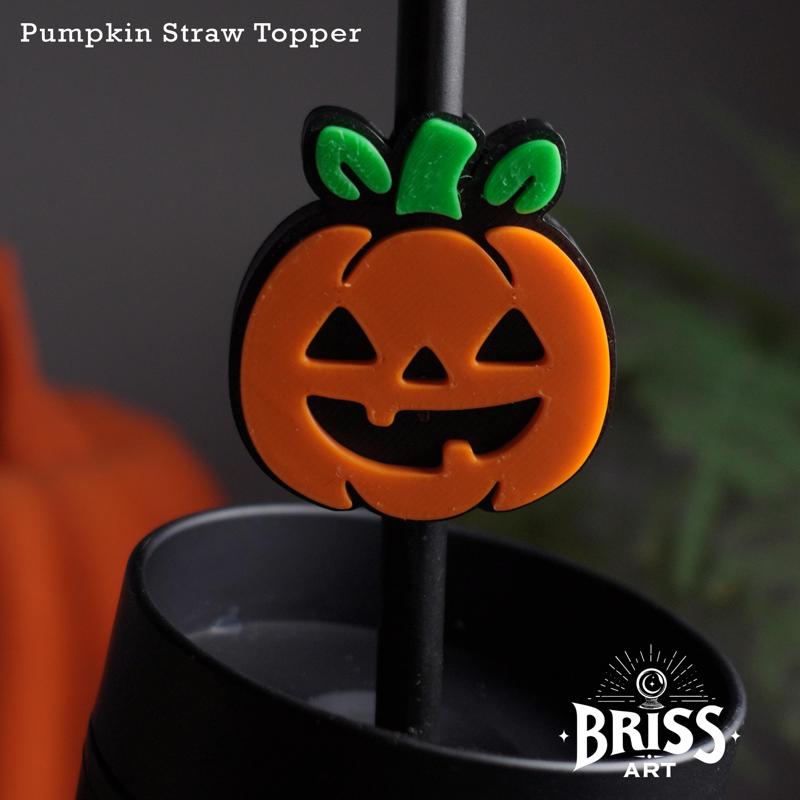 Halloween Pumpkin Straw Straw Topper | STL for 3D Printing